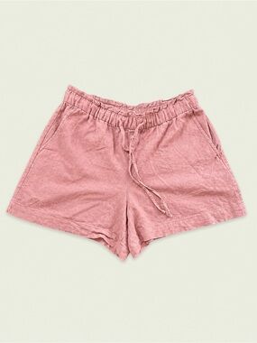 GAP Women's High-Waist Drawstring Shorts in Dusty Rose